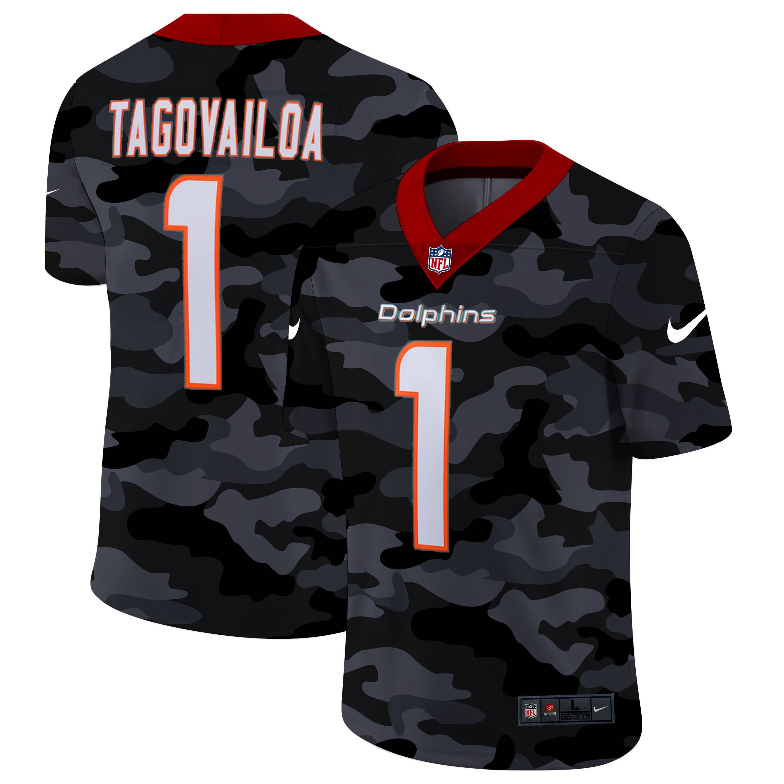 Men Miami Dolphins #1 Tagovailoa 2020 Nike Camo Salute to Service Limited NFL Jerseys->new york giants->NFL Jersey